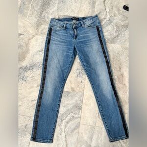 Lucky Brand Blue Skinny Jeans with Black Side Stripe